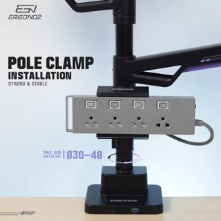 ERGONOZ Power Strip Holder (ACC23) อุปกรณ์เสริม ยึดกับเสาหรือท่อกลมได้แน่น แข็งแรง ไม่โยก