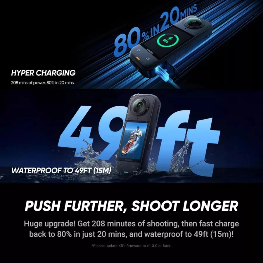 Insta360 X5  - Essentials bundle Action Camera - 8K Resolution - Superior Low Light Quality thumbnail 6