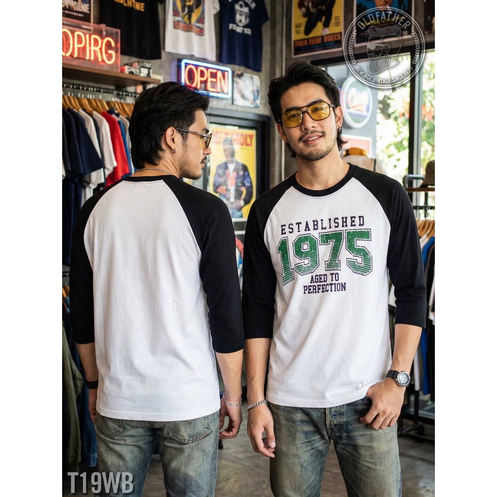 เสื้อแขนสามส่วนวินเทจ ( รหัสสินค้า T 19 )