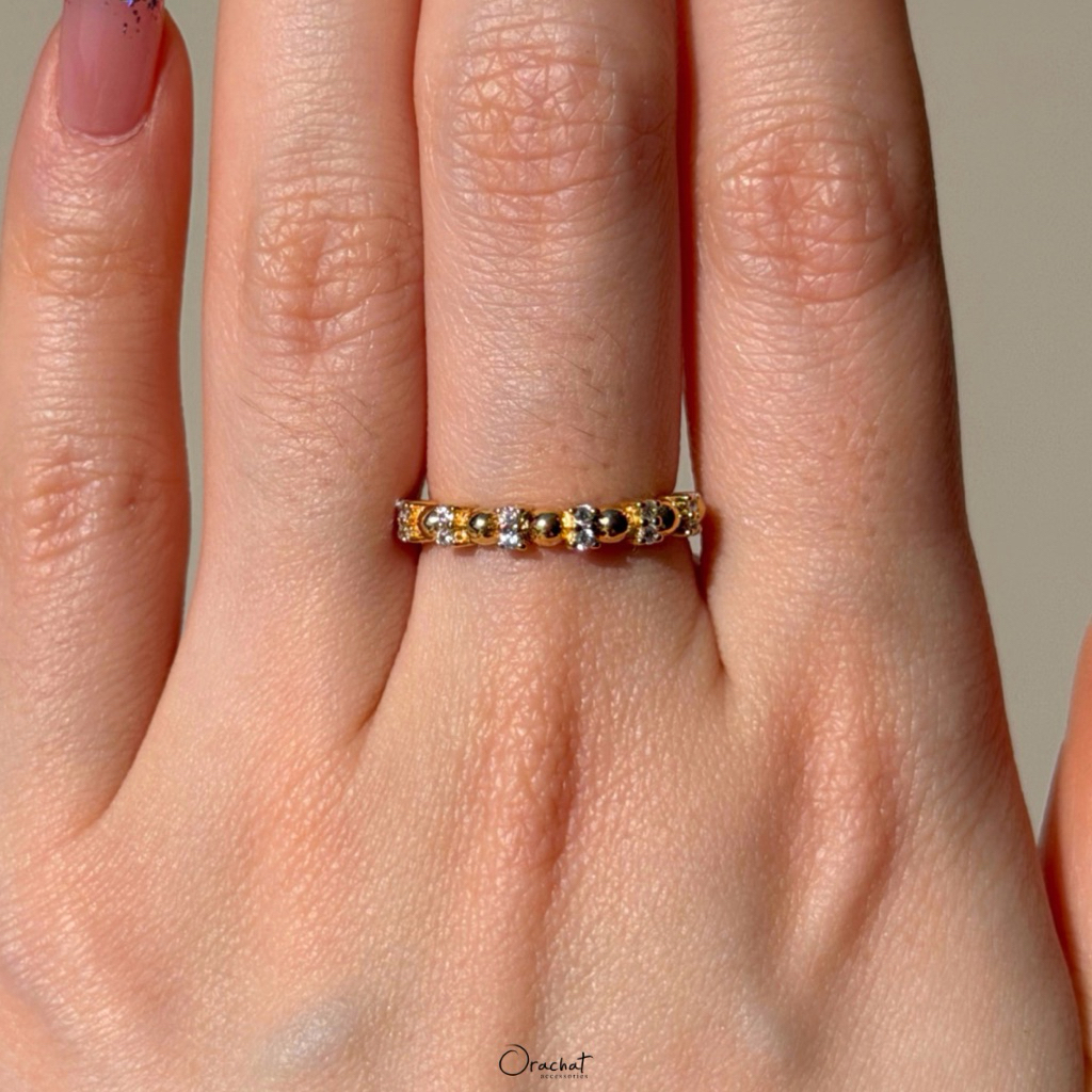 Orachat | Natalie 100 H&A ring. (แหวนตัวเรือนเงินแท้ 92.5 / หากใส่ไม่พอดีเปลี่ยนขนาดฟรี 1 ครั้ง)