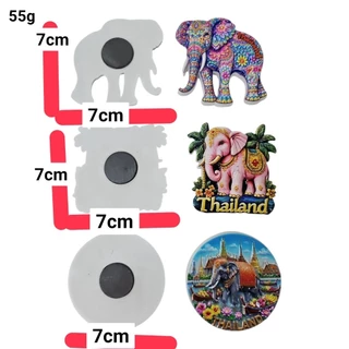 JAแม่เหล็กติดตู้เย็นช้างไทยแลนด์ เรซิ่น 3D ลายช้างมงคล Thailand Souvenir