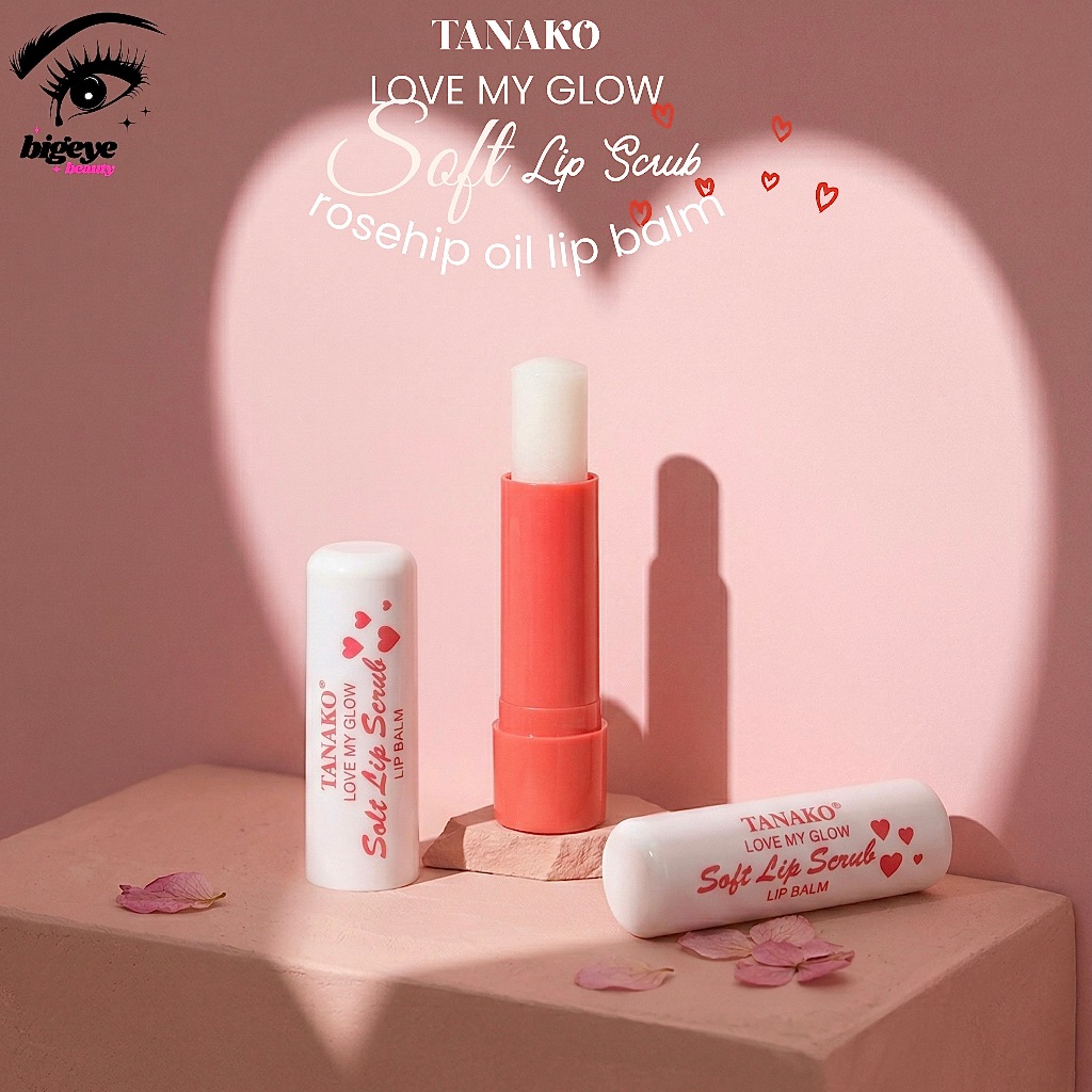 {12แท่ง} TANAKO Rosehip Oil Pink Lip Balm ลิปบาล์มกุหลาบ เนียนนุ่ม ลดริมฝีปากคล้ำ no.0503