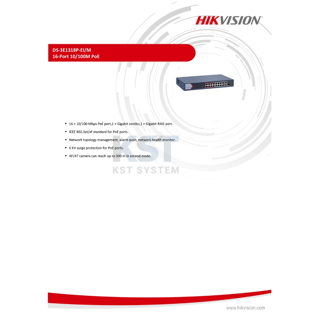DS-3E1318P-EI/M Hikvision Smart Managed PoE Switch 16Ports รูปที่ 6
