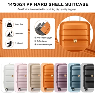 [รับประกัน5ปี] SeaChoice กระเป๋าเดินทางล้อลาก luggage suitcase กระเป๋าเดินทาง14/20/24 /28นิ้ว วัสดุPP ซิปYKK น้ำหนักเบา