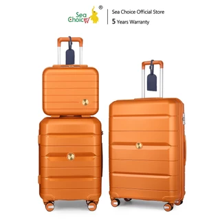 [รับประกัน5ปี] SeaChoice กระเป๋าเดินทางล้อลาก luggage suitcase กระเป๋าเดินทาง14/20/24 /28นิ้ว วัสดุPP ซิปYKK น้ำหนักเบา