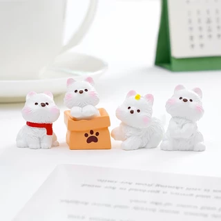 ่j302/1ตุ๊กตาหมาพันธุ์เวสต์ไฮแลนด์ของจิ๋วจำลองแพ็คละ 5 ชิ้น