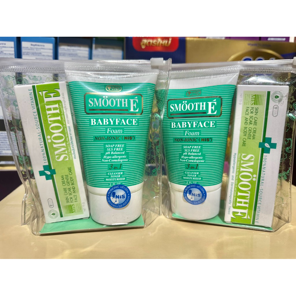 ชุดโฟมล้างหน้า Smooth E Babyface และครีมบำรุงผิวหน้า อ่อนโยน สูตรไม่มีฟอง