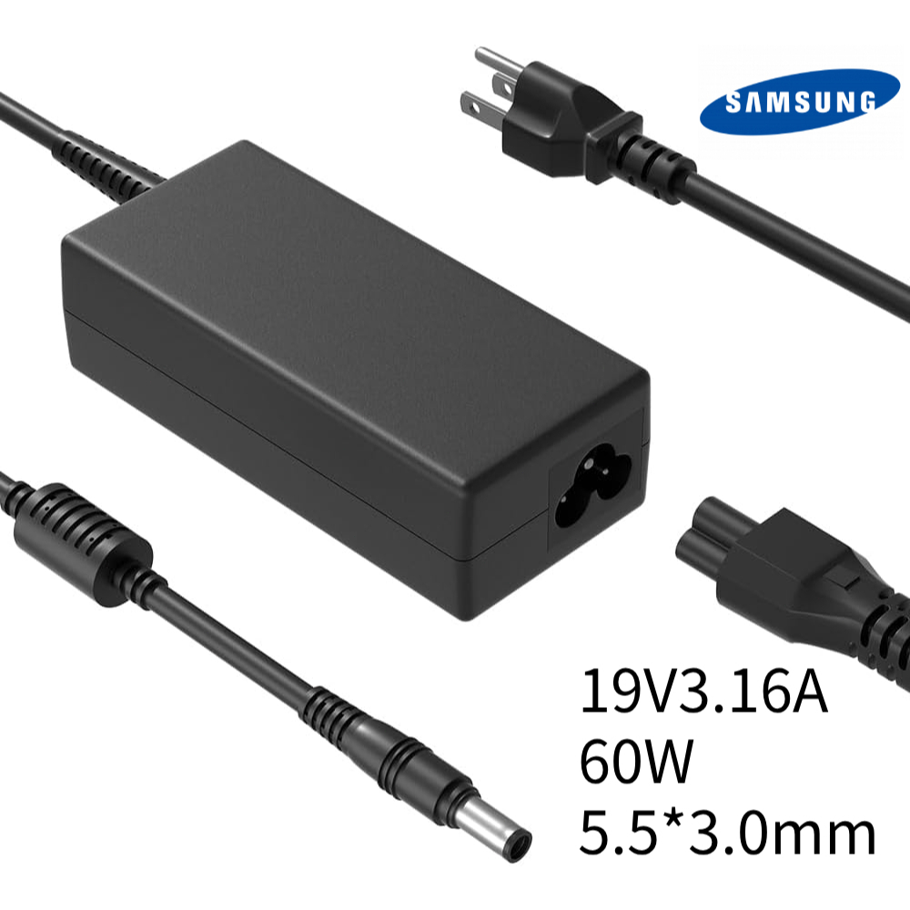 อะแดปเตอร์โน๊ตบุ๊ค Samsung 19V3.16A 60W 5.5*3.0mm NP300E4C NP300E5A NP300V5A NP350U2A Laptop Adapter