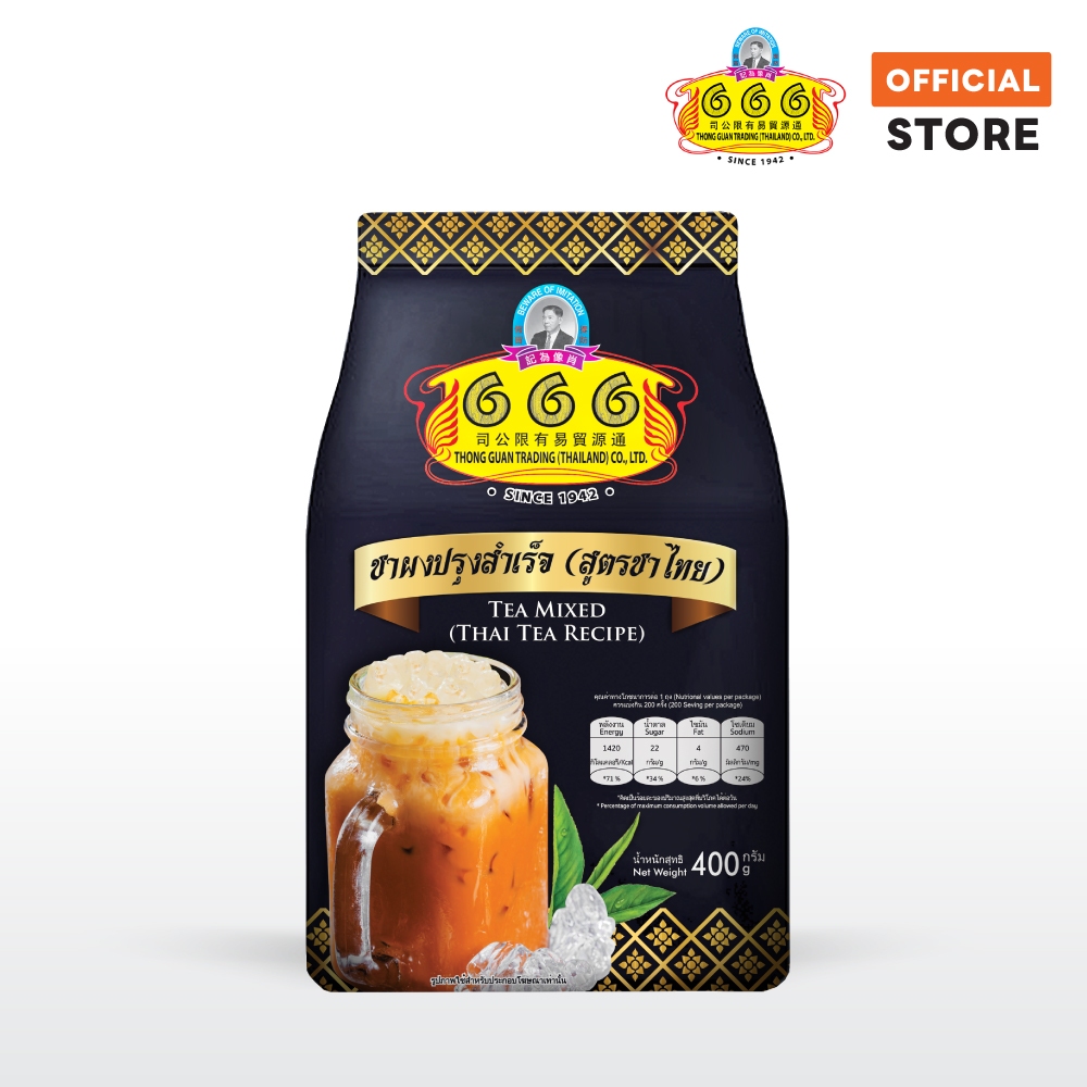 666 ชาผงปรุงสำเร็จ (สูตรชาไทย) ขนาด 400 กรัม (Premium Thai Tea 400g)