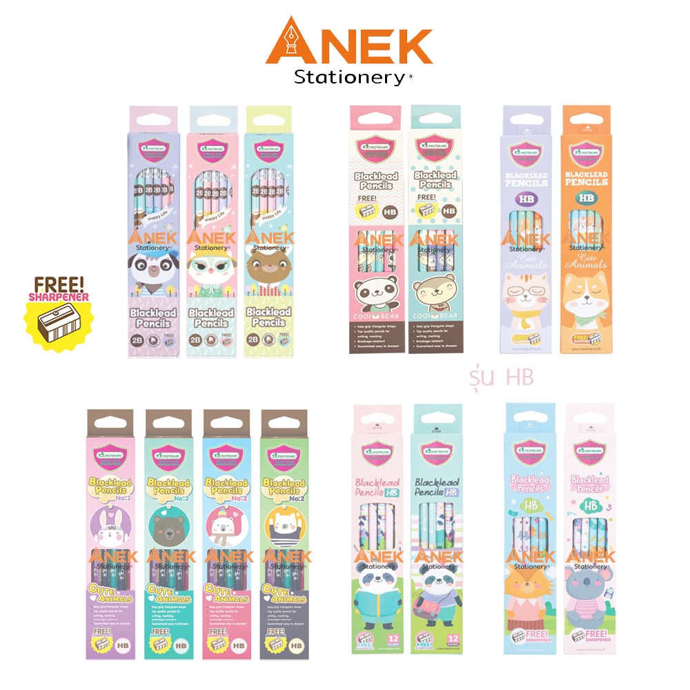 [ยกโหล] ดินสอดำ แฟนซี HB , 2B มาสเตอร์อาร์ต (Blacklead Pencil) (จำนวน 12 แท่ง)