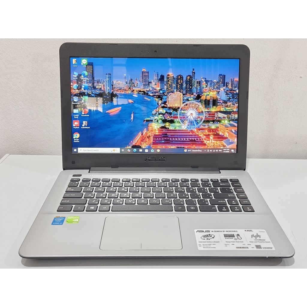 Notebook โน๊ตบุ๊ค มือสอง ราคาถูก รุ่น Asus K455L corei3 gen4 ram 8G ใช้งานลื่น ตัวเครื่องสวยมาก แบตใ
