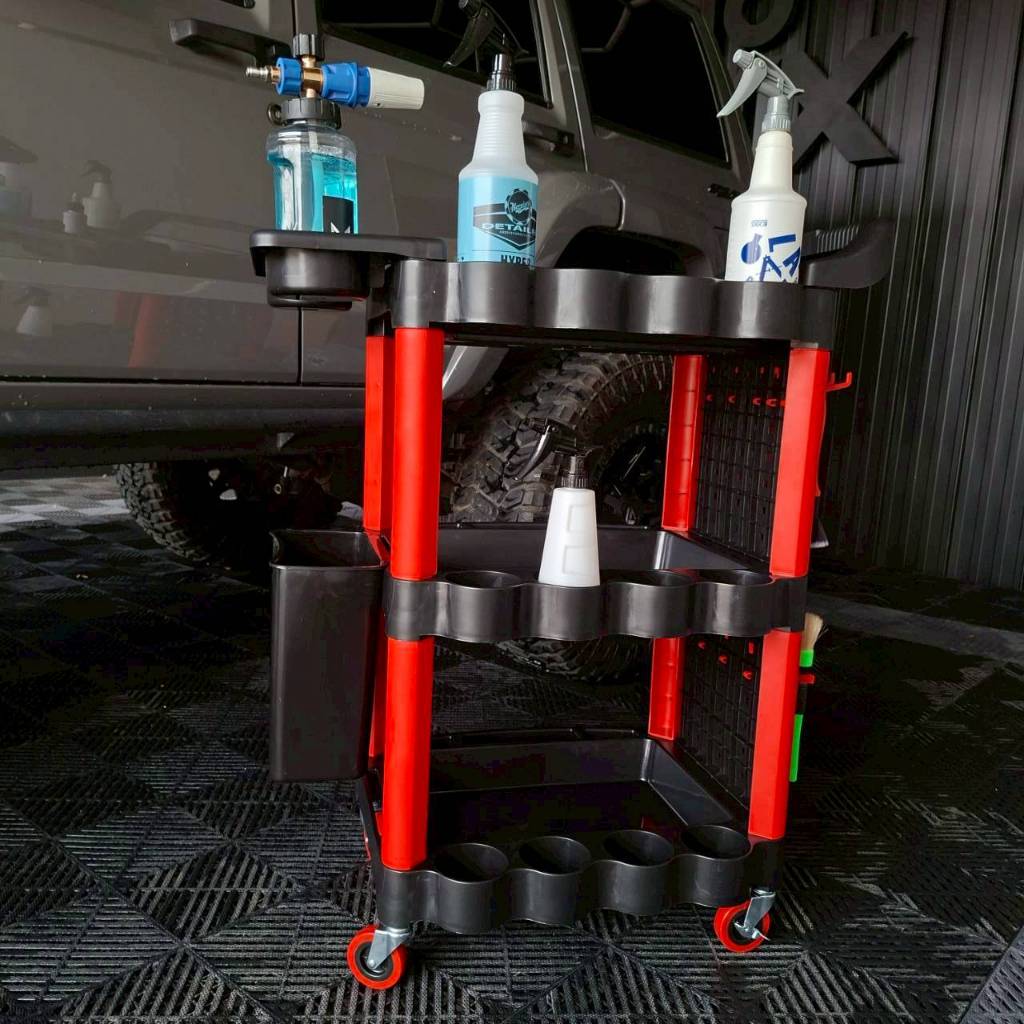 Detailing tool Cart รถเข็นดีเทลลิ่ง แบบ 3 ชั้น ชั้นจัดเก็บอุปกรณ์เครื่องมือ เคลื่อนย้ายได้ มีความทนทาน K-1001