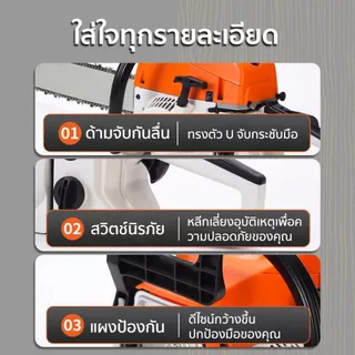เลื่อยยนต์ บาร์ 20 นิ้ว วัสดุคุณภาพนำเข้าจากเยอรมัน เลื่อยตัดไม้ งานสวน งานก่อสร้าง Chain saw