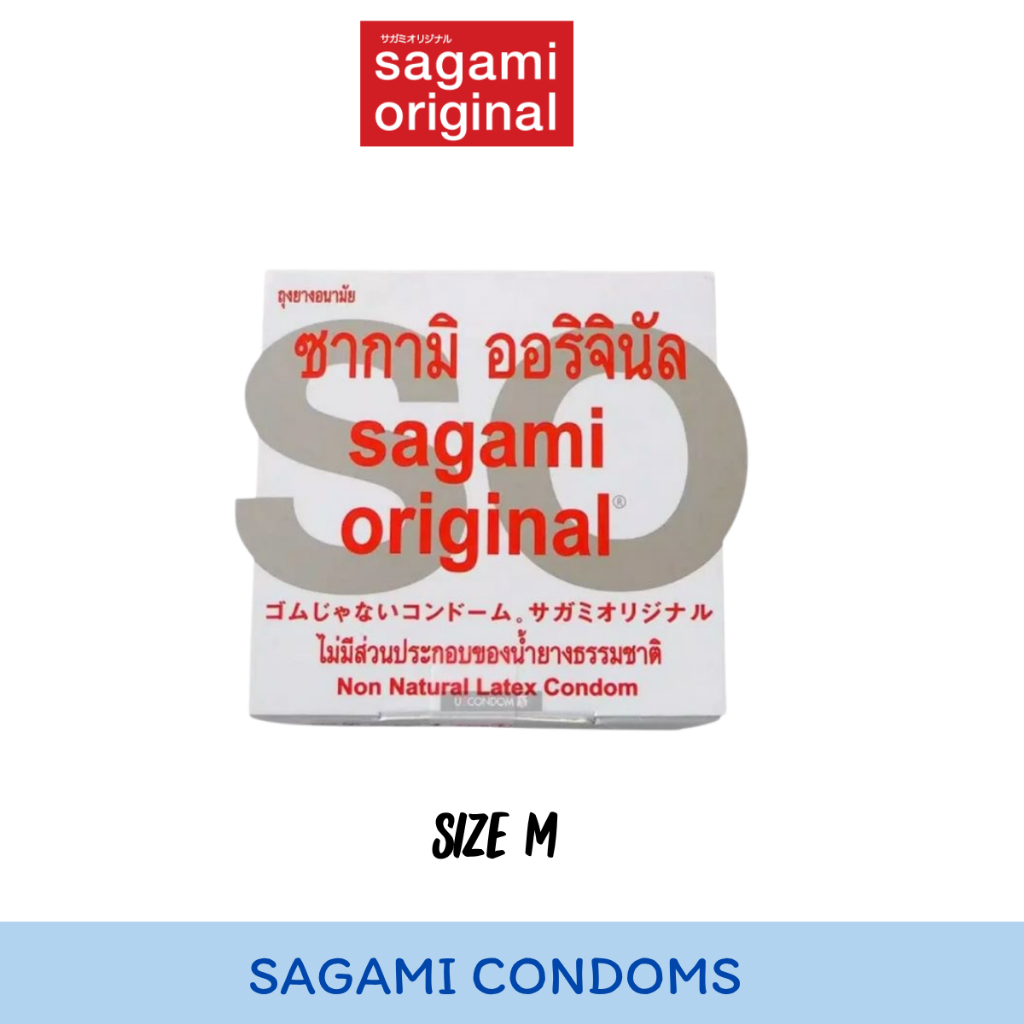 SAGAMI ไซซ์ M ถุงยางอนามัย ซากามิ ออรจินัล 002 ขนาด 52 มม. 1 ชิ้น (หลังกล่องระบุไซส์ 55 จะเท่ากับ 52