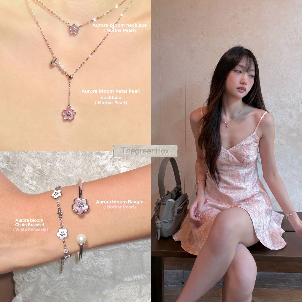 สร้อยคอ Aurora Bloom Petal Pearl Necklace วัสดุพิเศษ Mother of Pearl - The Green Box รูปที่ 5