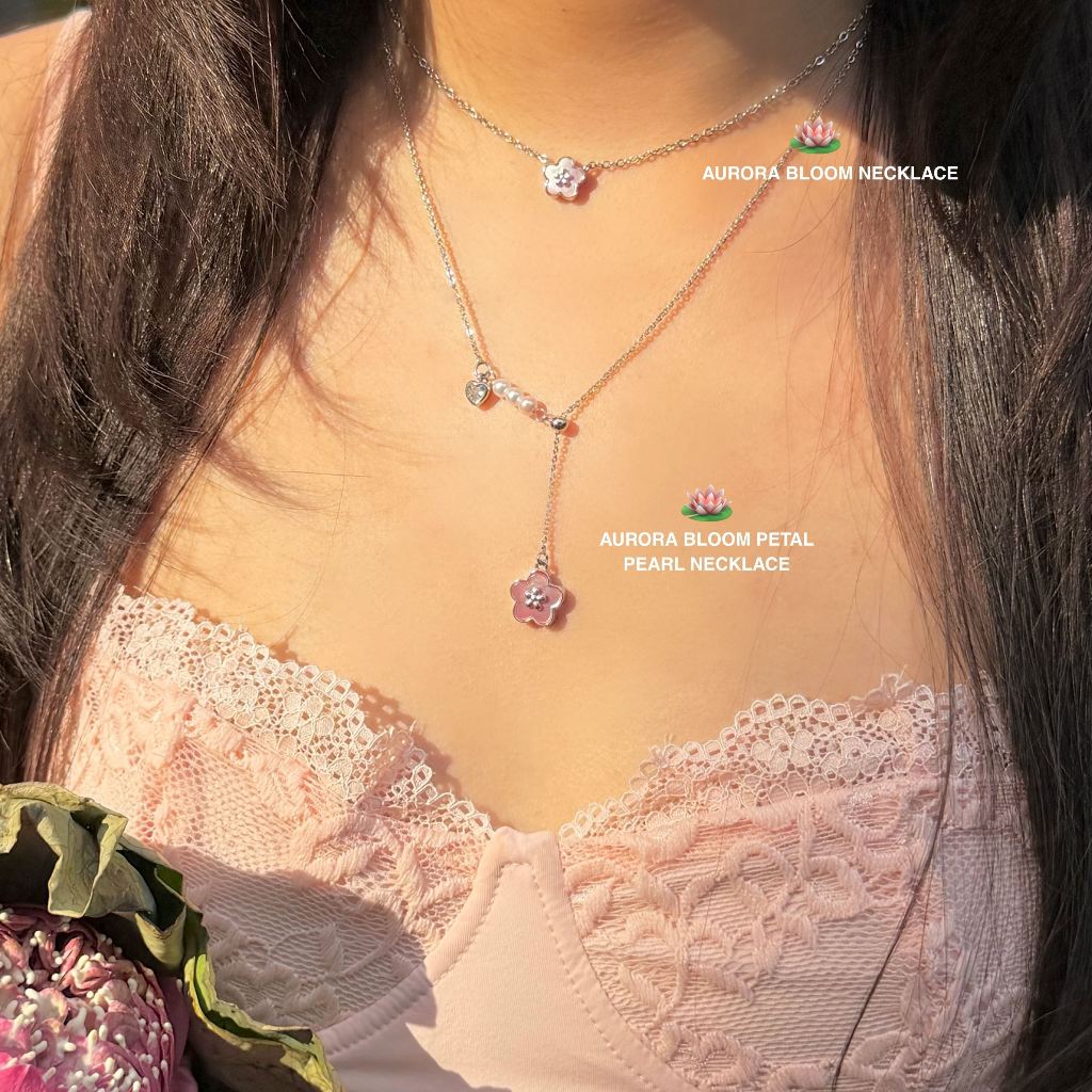 สร้อยคอ Aurora Bloom Petal Pearl Necklace วัสดุพิเศษ Mother of Pearl - The Green Box รูปที่ 4