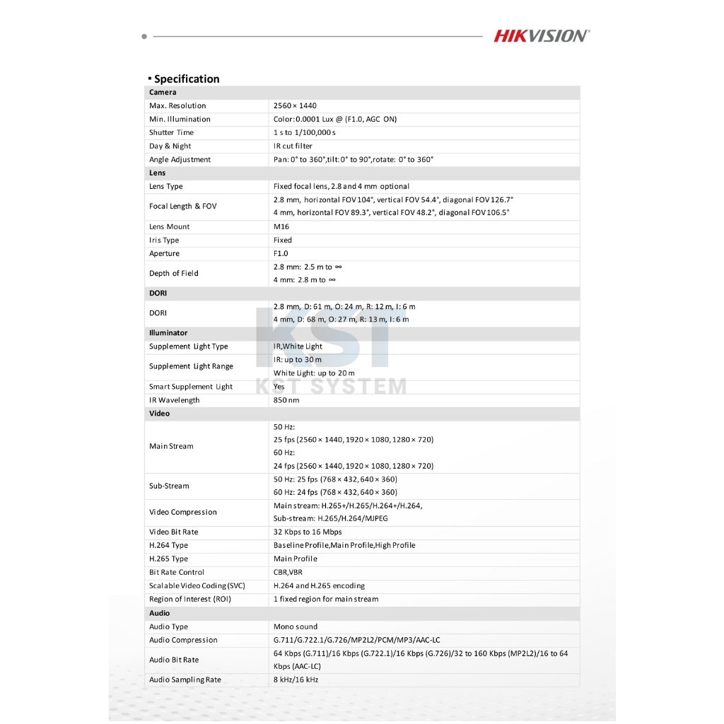 DS-2CD1047G3H-LIU (เลือกเลนส์) กล้องวงจรปิด Hikvision ColorVu 3.0 Hik Ai-ISP IPC 4MP PoE (ไมค์) รูปที่ 4