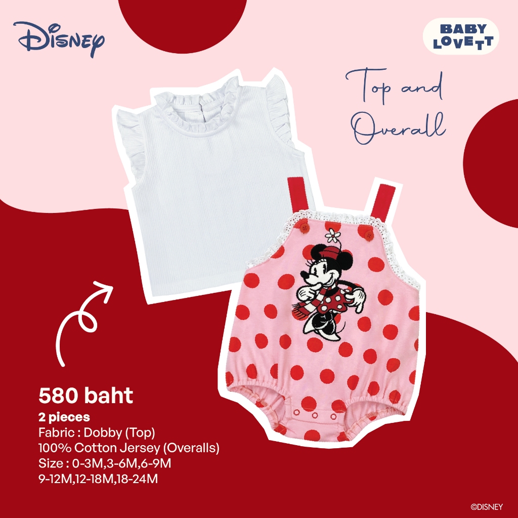 [Babylovett] 02 Minnie Mouse - Top and Overall