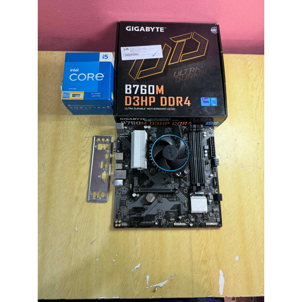ขายชุดCPU,MBมือสอง INTEL CORE I5-13400F,GIGABYTE B760M DS3H DDR4