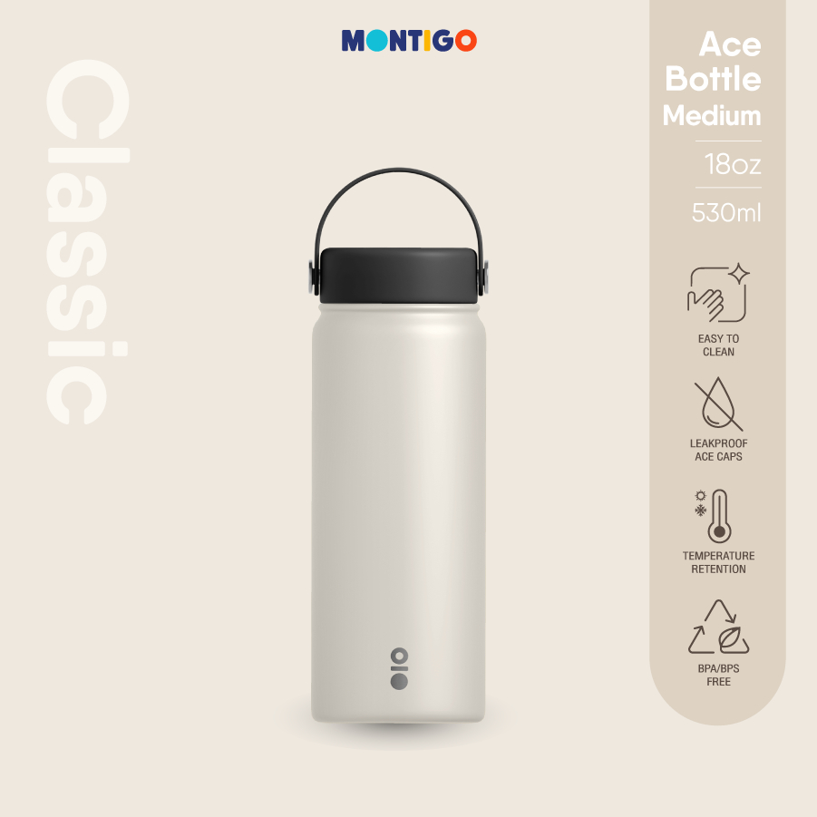 Montigo Ace bottle Stone Grey 18oz / 530ml (กระบอกน้ำเก็บความร้อน-เย็น)