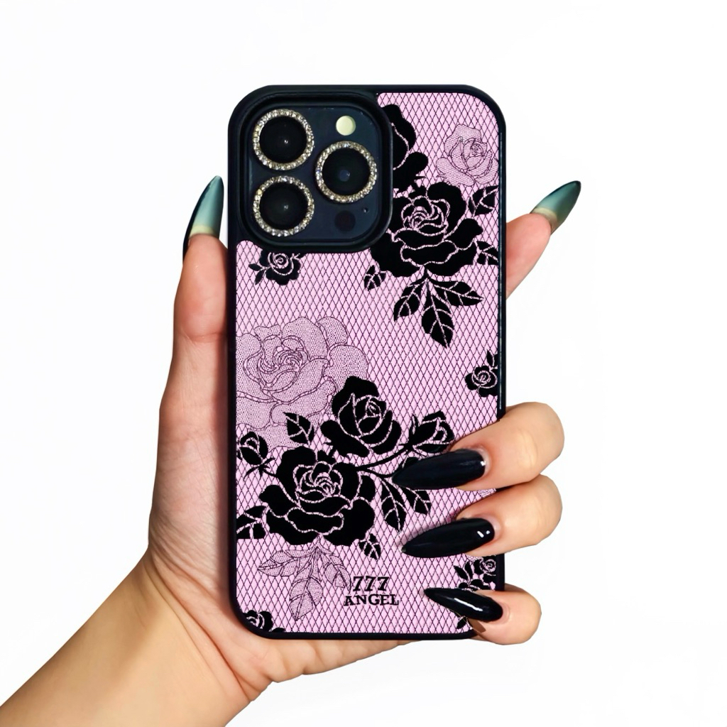 777angelstudio — lace obsession phone case ( black )