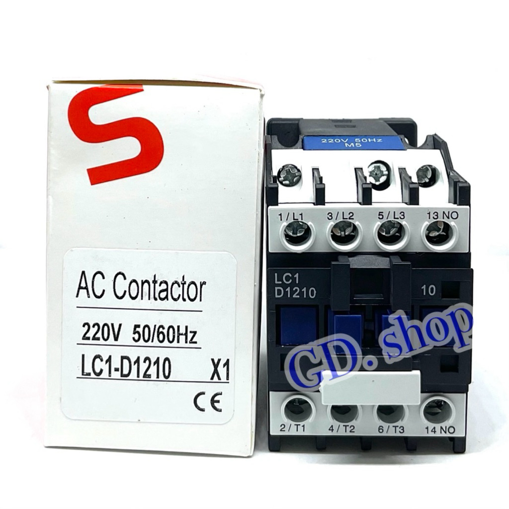 LC1-D1210  lth=25A Ui=690V คอยด์ 220VAC แมกเนติก CJX2-12 CJX21210 LC1D1210 MAGNETIC CONTACTOR พร้อมส