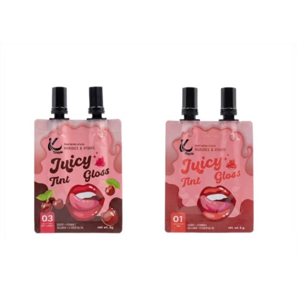 [เซ็ท 2 ซอง] เจ้านาง จูซซี่ ทินท์ กลอส (Jaonang Juicy Tint Gloss) 03 Jelly Tint Cherry + 01 Jelly Ti