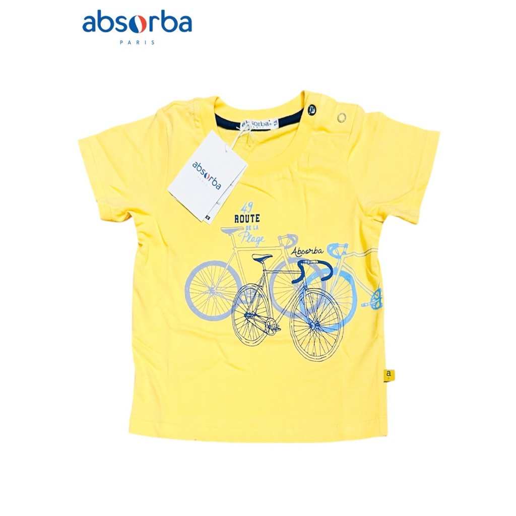 Absorba New Collection เสื้อยืดเด็กคอกลม กระดุมสแน๊ปบ่า สวมใส่สบาย ขนาด 12เดือน,24เดือน