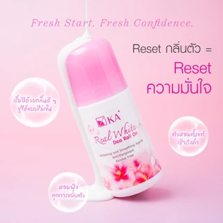 KA REAL WHITE DEO ROLL ON 25 ml. เคเอลูกกลิ้งทารักแร้ โรลออนระงับกลิ่นกาย ลูกกลิ่นปราบกลิ่นเต่าผู้หญิง
