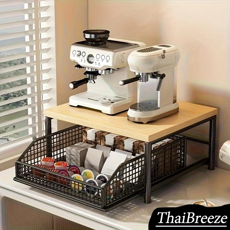 【ThaiBreeze】ห้องครัวไมโครเวฟชั้นวางของเคาน์เตอร์พร้อมลิ้นชัก ห้องครัวชั้นวางของ ชั้นวางของมัลติฟังก์ชั่