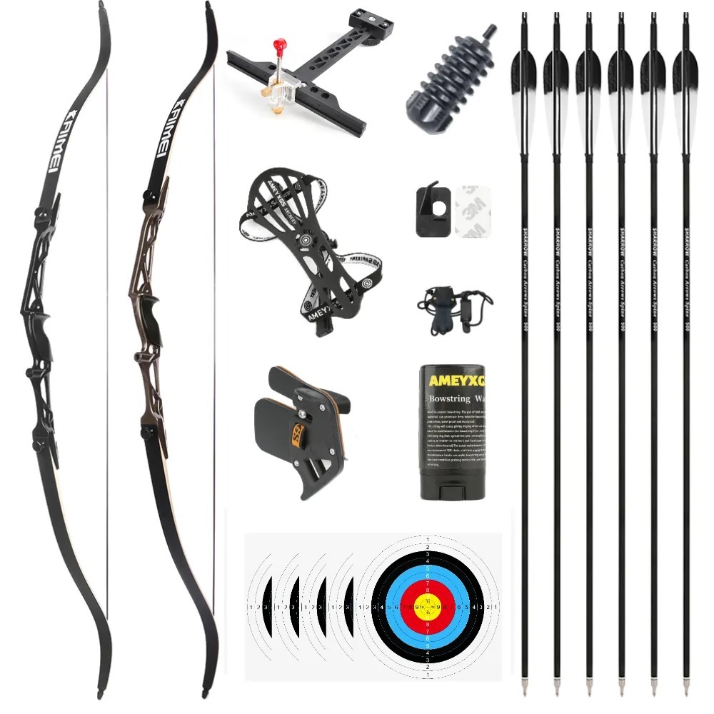 Kai Mei Dragon 66"/68"/70" Right-Handed Takedown Recurve Bow Set 12-40 LBS with 500 Spine Carbon Arrows
