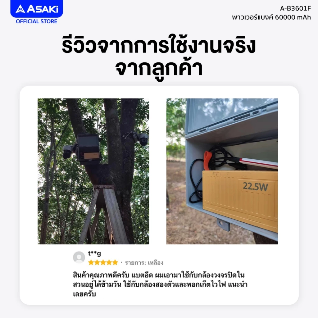 Asaki Powerbank 60000mAh 22.5W รุ่น A-B3601F thumbnail 8
