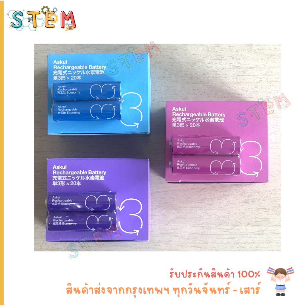 Askul Original Rechargeable Ni-MH Batteries, AA Size, 950mAh, 1 Pack (2 Batteries) ถ่าน ชาร์จ ชาร์ท 