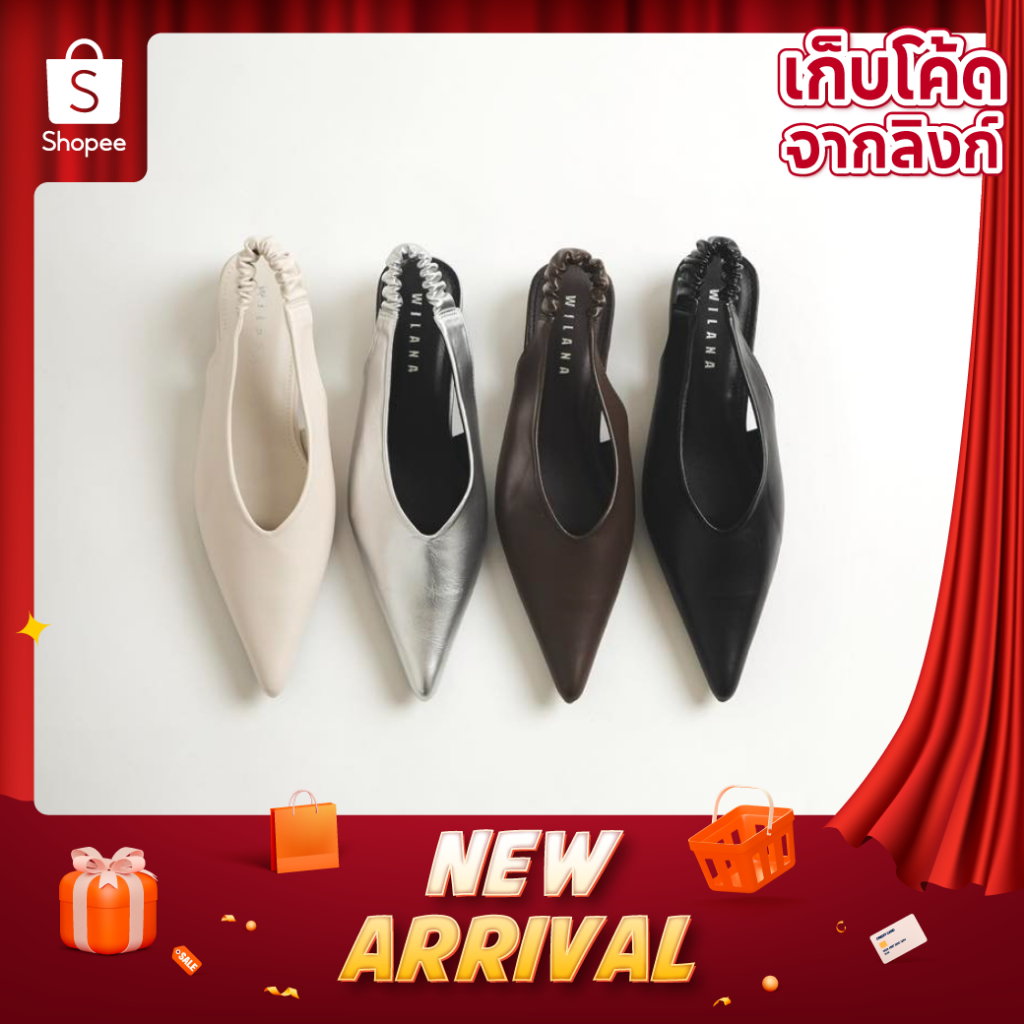 【โค้ดลด+ส่งฟรี🔥】25twentyfives - รุ่น R20 รองเท้าส้นแบนทรงหัวแหลมแบบ Slingback ดีไซน์เรียบหรู