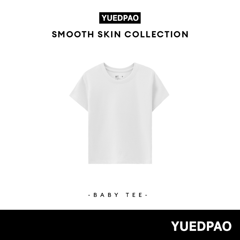 Yuedpao Smooth Skin (Baby Tee) - White เสื้อครอปผู้หญิง เบบี้ที ผ้านุ่มลื่น เบาสบาย ระบายอากาศ เสื้อยืดสีพื้น