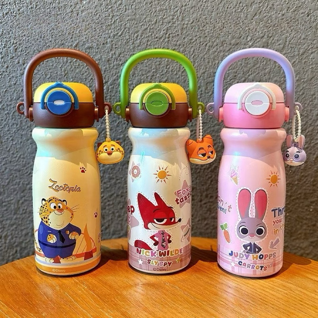 ขวดเก็บอุณหภูมิ Zootopia 2 in 1 ยกดื่มได้ + หลอดดูด(งานแท้พร้อมส่ง)