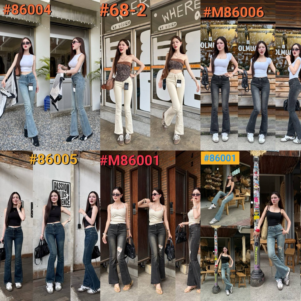 กางเกงยีนส์ขาม้าผ้ายืด (ป้ายวินเทจ) มี6สี (เลื่อนดูในภาพนะคะ)