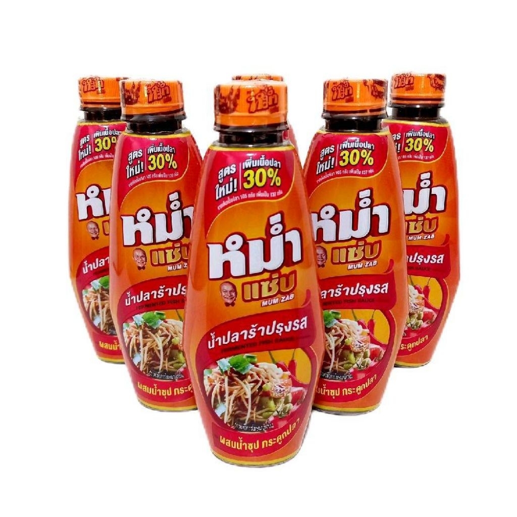 น้ำปลาร้า หม่ำแซ่บ น้ำปลาร้าปรุงรส หมักจากปลาทะเล100% ปริมาณ350มล.×6ขวด