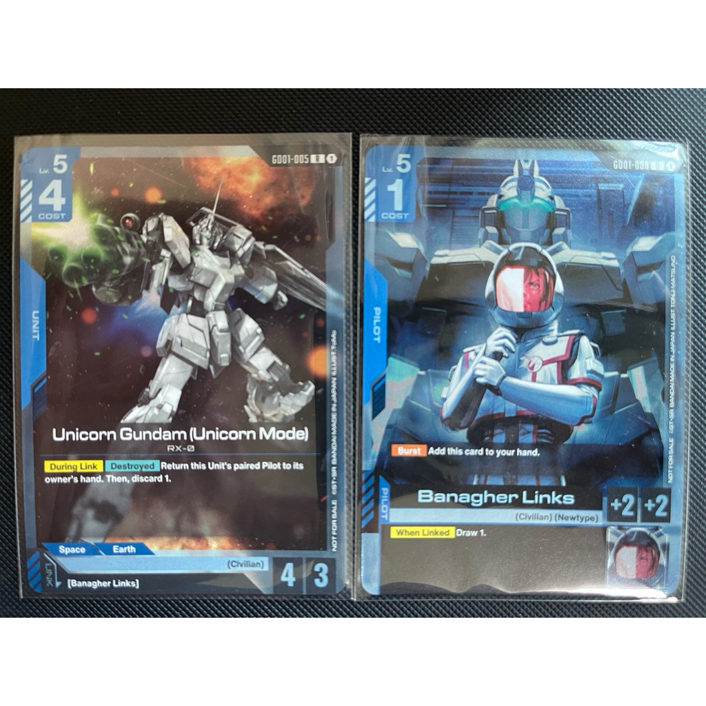Unicorn Gundam x Banagher Links English Promo set GD01-005, 088