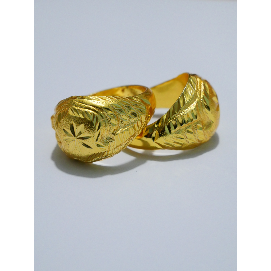 APPLE GOLD SHOP  รหัส RN-12  (แหวนลายดวงดาว ทองเคลือบแก้ว ) ทองหนัก1 บาท