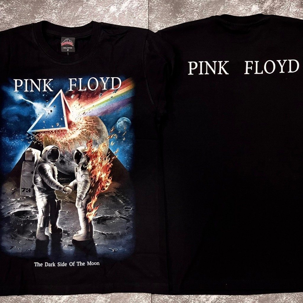 เสื้อยืดพิ้งฟลอยนักบินอวกาศ (ป้ายRocktee เรืองแสง) ผ้าCotton100