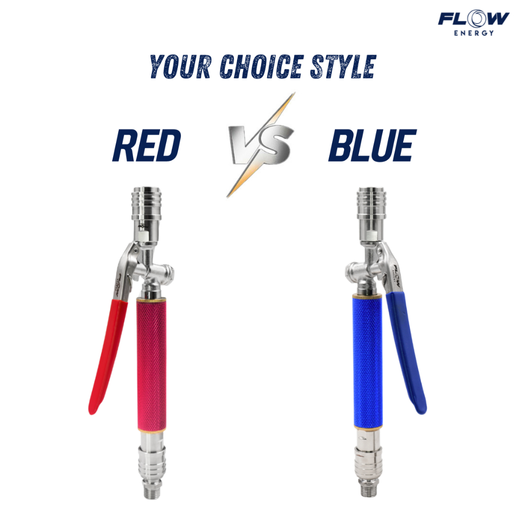 Flow Energy - ชุดหัวฉีดล้างแอร์แบบก้านกด Special Color พร้อมหัวฉีดหลายรูปแบบและข้อต่อสวมเร็วขนาด 11.8 mm(1/4 หรือ 2 หุน)