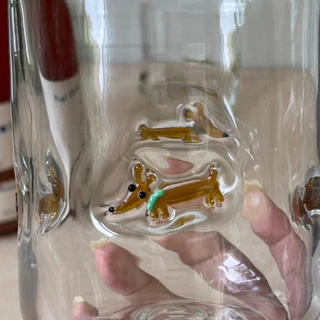 BON BON projects - Dachshund emoji glass - แก้วอิโมจิลายดัชชุน