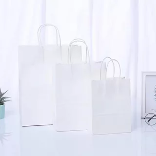 10pcs/setถุงคราฟต์พรีเมียมเกรดA หนาเหนียวทน หูหิ้วเชือกทองแข็งแรง รับน้ำหนักดี มีสีขาว-น้ำตาล-แดง-ดำ-เขียว