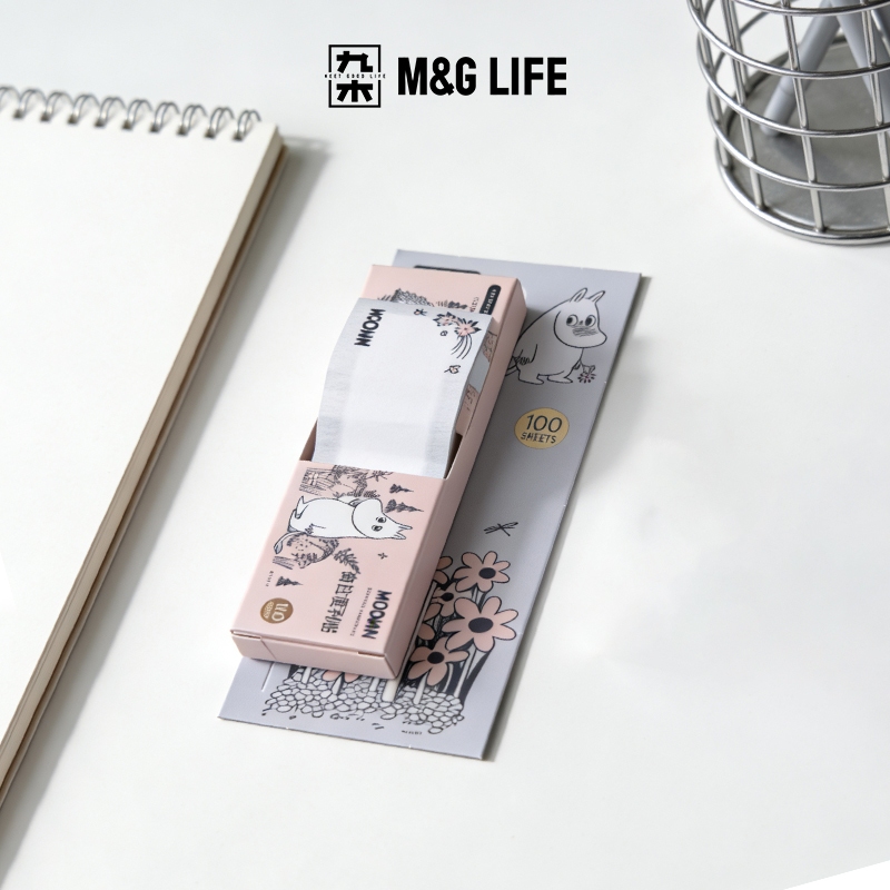 M&G Life x Moomin Pull-out Sticky Notes แท็บดัชนีบันทึก สติกเกอร์การ์ตูนสร้างสรรค์ บันทึกช่วยจำ
