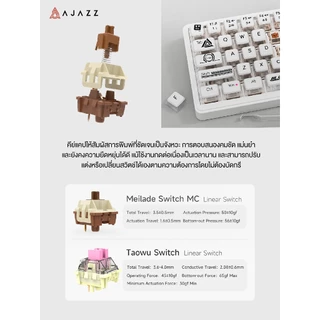 คีย์บอร์ดเกมมิ่ง Ajazz AK690 69Key Gasket Wired Hotswap Meilade Switch Mechanical Keyboard รับประกัน 1 ปี