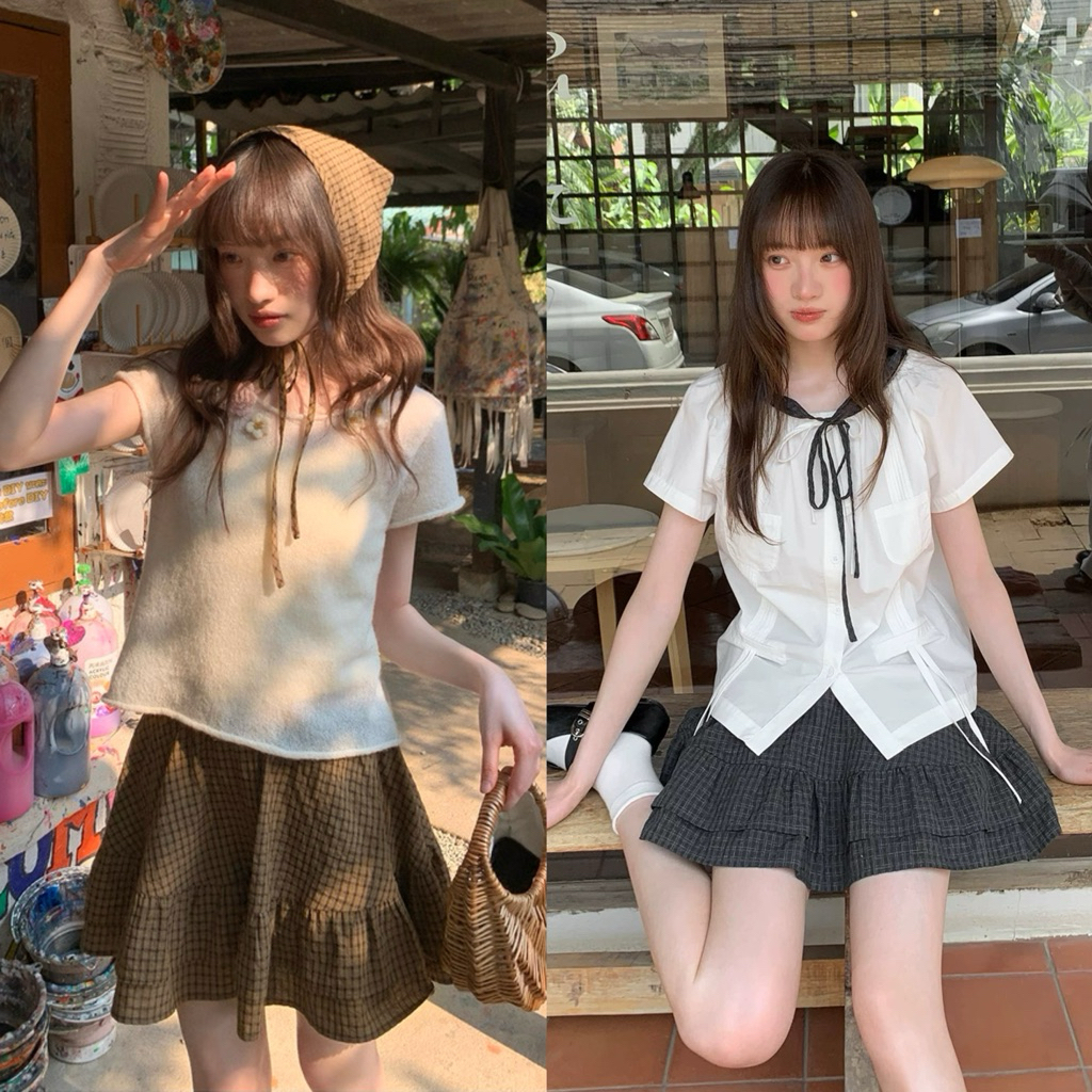 Somedays l 🐰Nini Set เซ็ท2ชิ้น กระโปรงสั้น+ผ้าคลุมผม งานพรีเมียม กระโปรงมีซับในผ้าเดียวกันเลยค่ะ