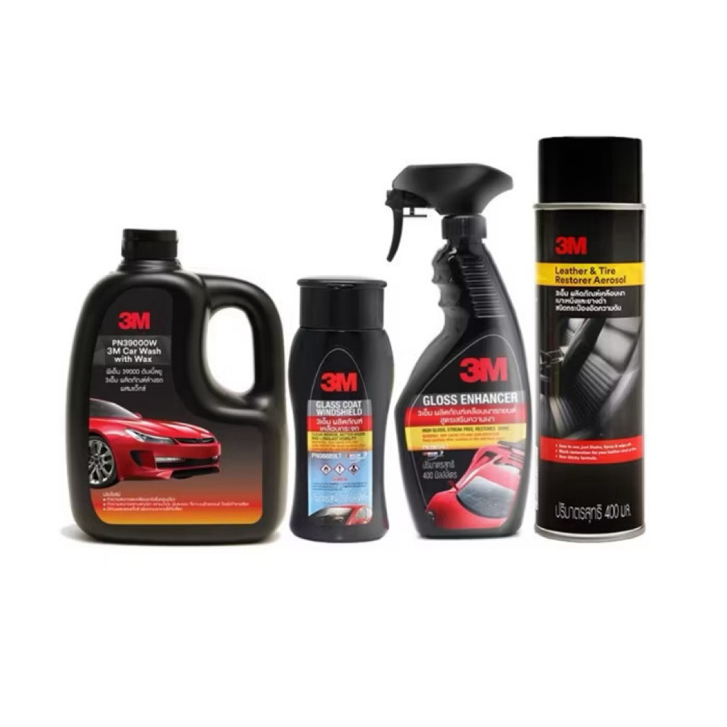 3M Set แชมพูล้างรถ ขนาด 1000 Ml. PN39000W + PN08889LT(เคลือบกระจก)+ PN39034LT + PN39041A