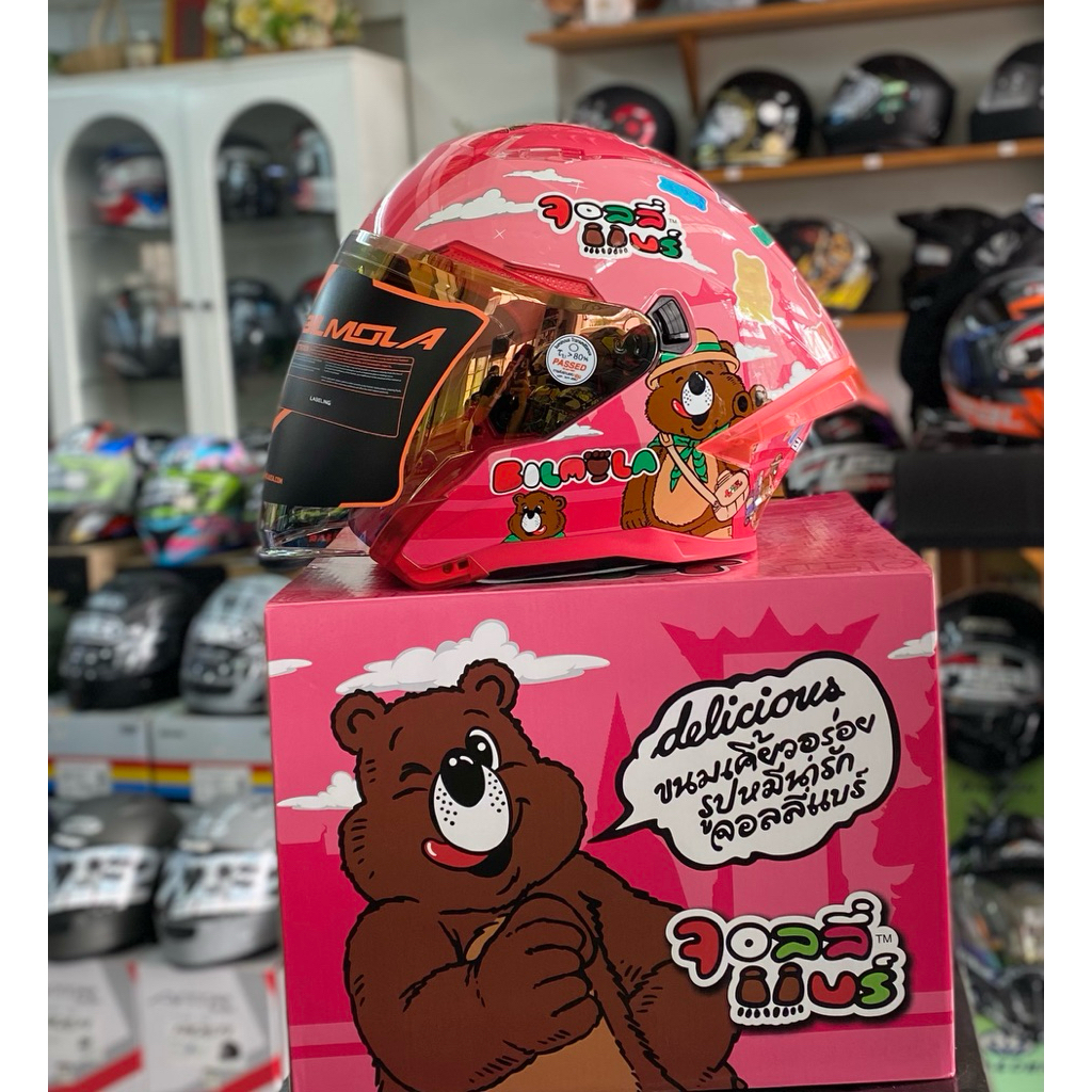 หมวกกันน็อคครึ่งใบ BILMOLA รุ่น AR-JET JOLLI BEARS ใหม่ล่าสุด 2025 มีแว่น 2 ชั้น