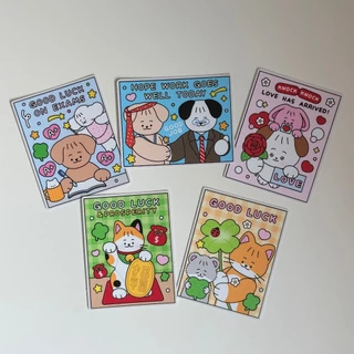 🐶 สติกเกอร์ให้กำลังใจ อวยพร 💗 PVC Sticker สติกเกอร์ใสพิมพ์ทึบ กันน้ำ ลอกออกไม่ทิ้งคราบกาว